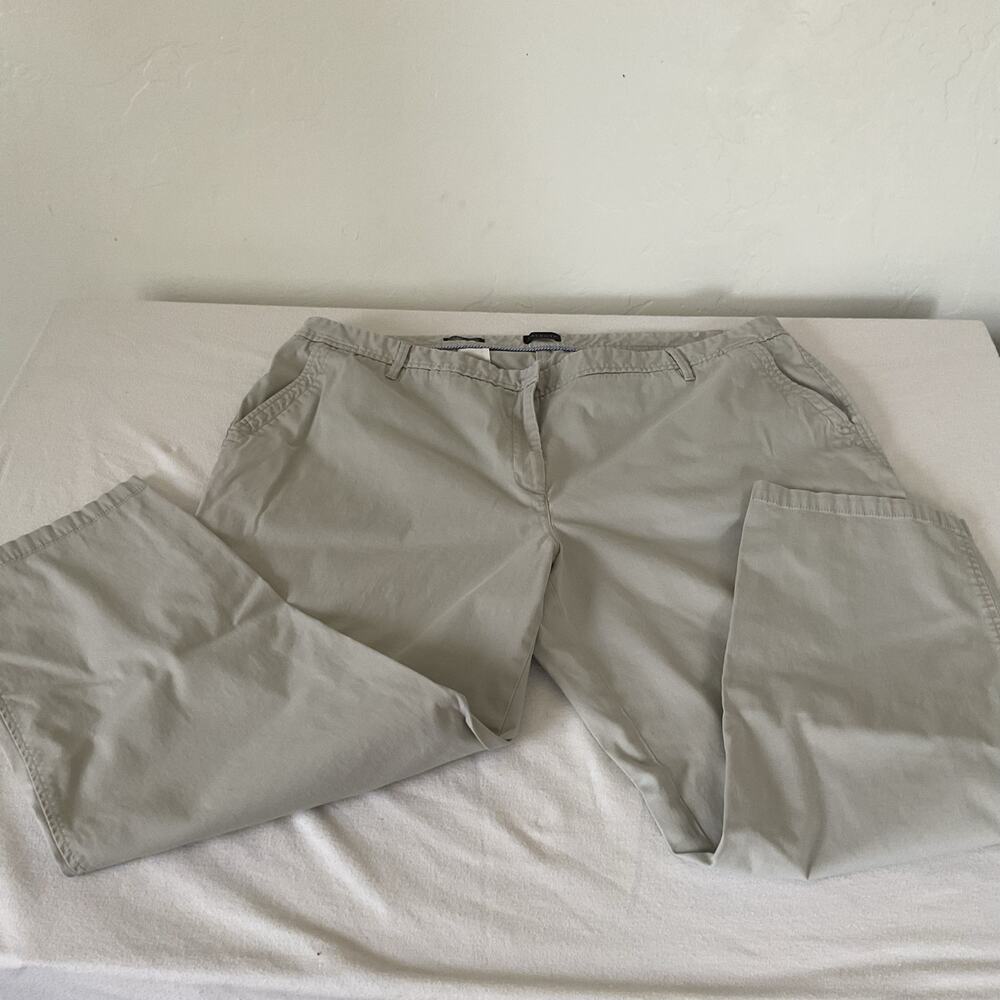Talbots 22W Tan Supersoft Chino Cotton Pants Relaxed Fit Stretch Plus Causal